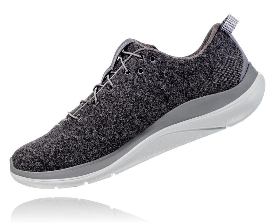 Hoka Australia One One Hupana Flow Wool - Womens Running Shoes Dark Grey - GIMUB-2860